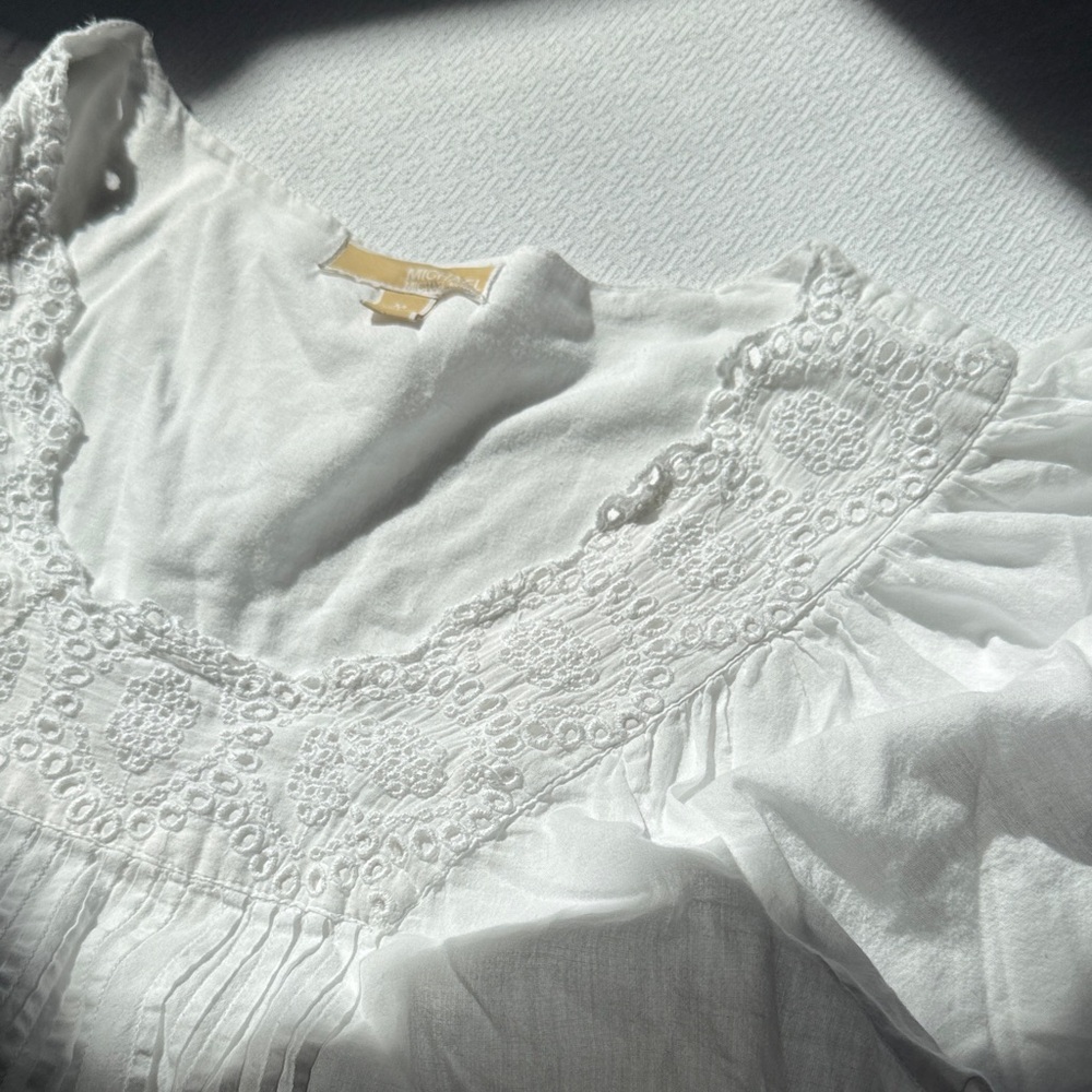 MICHAEL Michael Kors Ivory Lace Trim Blouse